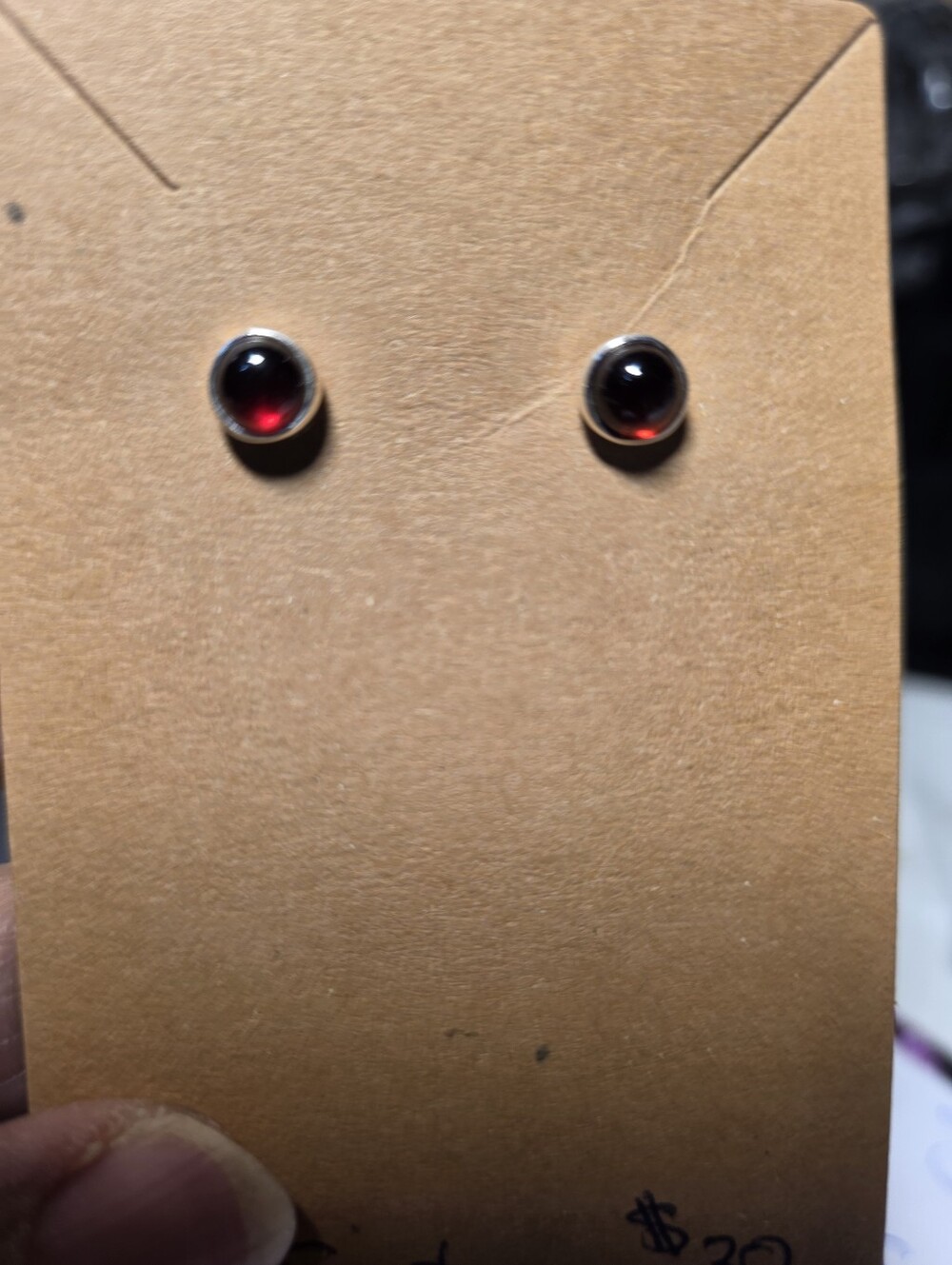 Classic Red Hassonite Garnet Stud Earrings - Women Jewelry